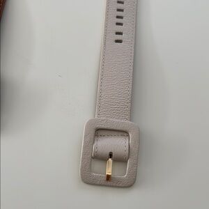 Elegant Cream Leather Belt